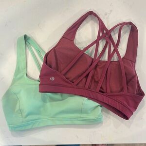 2 Lululemon, size 6 Energy bras